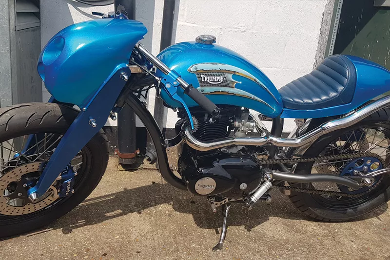 Blue Triumph P & D Custom Bikes
